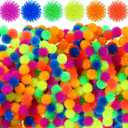 Poen 300 Pcs Porcupine Balls 1 Inch Fun Spiky Hedge Ball Soft Hand Fidget Sensory Calming Mini Stress Relief Small Porcupine Toy for Birthday Party Prize Office Home