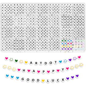 ARTDOT 1400 PCS Letter Beads for Jewelry Making Kit, 28 Styles Alphabet Beads for Friendship Bracelets Assorted Preppy Beads with Storage Case