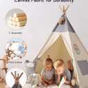 besrey Teepee Tent for Kids with Light & Mat, Toddler Tents Indoor Play Tent Playhouse, Toddler Tipi Cotton, tee Pee Tents for Kids Indoor, Boys & Girls Teepee,Children Room Playhouse, 47"D x 47"W x 59"H