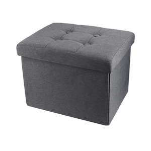 ALASDO Storage Ottoman Footrest Stool Small Ottoman with Storage Foldable Ottomans Foot Rest Footstool Bench for Living Room 17x13x13inches Grey