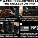 Premium 7 Slot Watch Box for Men - Large Wooden Watch Display Case with Hinged Cover, Leather Lining & Drawer - Watch Holder Organizer Stand - Handcrafted Luxury Birthday Gift for Men