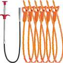 Hair Drain Clog Remover Tool  6  25-Inch Sink Snake + 1  24-Inch Drain Cleaner Tool, Plumbing Snake for Shower, Toilet, Kitchen Sink & Tub  7-Piece Hair Removal Tool Set
