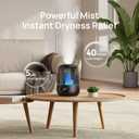 DREO Humidifiers for Bedroom, 3L Top Fill 30H & 26dB Quiet Runtime for Large Room, Cool Mist Ultrasonic Humidifier with Humidity Sensor, Night Light for Home, Baby, Nursery, Plants, 360 Nozzle, Black