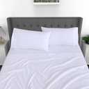 RUVANTI Full Size Sheets Set, Brushed Microfiber Sheets 4 Pieces (1 Fitted Sheet, 1 Flat Sheet, 2 Pillowcases), with 15-inch Deep Pockets, Lightweight & Compfy Premium Hotel Bedding, White