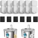 Cat Water Fountain Filters: 12 Cat Fountain Filter Replacement - 3 Months Set of Replacement Filters for ATMZIQXR Pet Fountains S18 - Contains 6 Carbon Filters + 6 Sponges Filters