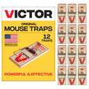 Victor M150-12 Metal Pedal Snap Mouse Traps - 6Pack FSC Certified Wood, Indoor Mice Control Pest Elimination, Reusable Wooden Snap Traps for Home Rodent Killer Control