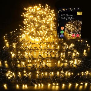 Areker Christmas Cluster Lights,1000LED Warm White Christmas Tree Lights 33ft,8 Modes&Memory Function with Dark Wire, Waterproof Christmas String Lights Outdoor,Indoor,Garden,Wedding