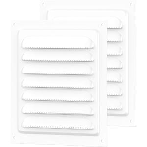 8X 8 Attic Vents Gable Vents, piiyoosnn 304 Stainless Steel Louvered Grille Cover, White Wall Vent,Best for Small Vehicle, Cockloft, Bedrooms, Garage Door Wall Ventilated(White) (8 x 8 White)