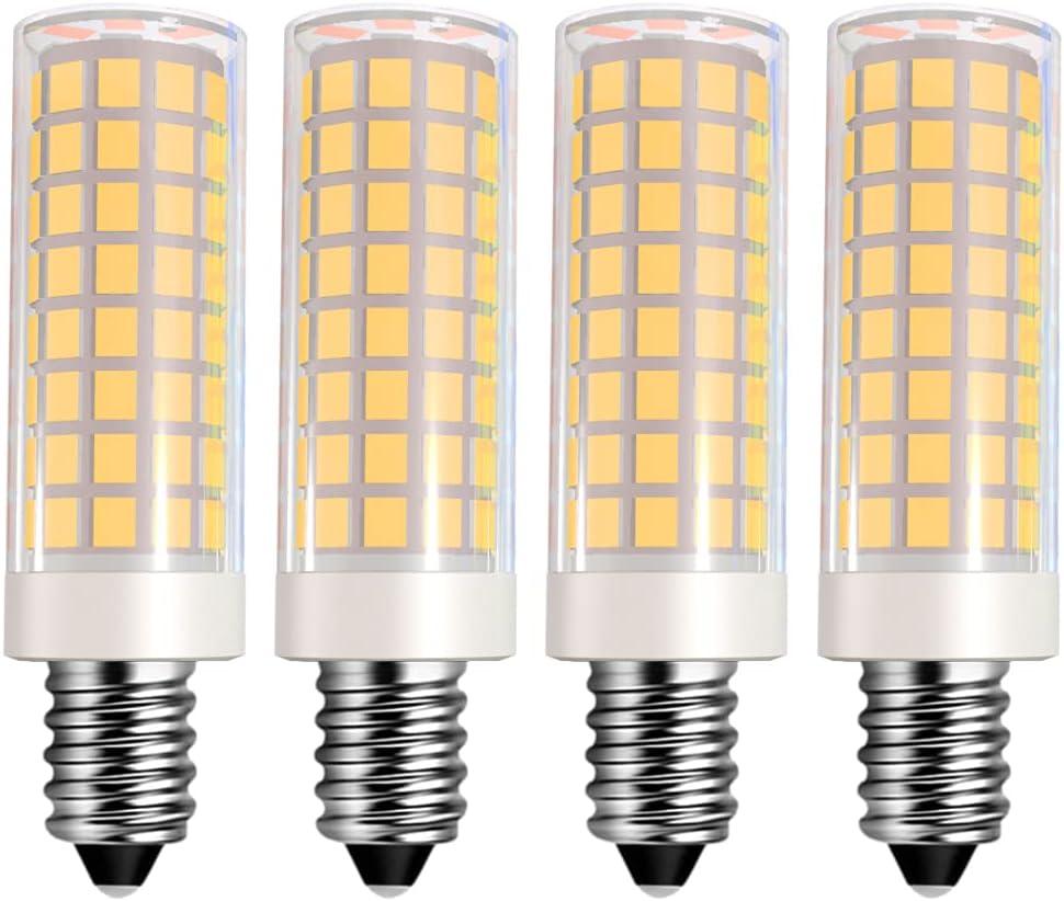 E12 LED Bulb C7 Base C35 Candelabra Bulb C37 Ceiling Fan Bulb Kx-2000 Replacement Bulb 120Volt for Sewing Machine Light Bulb,Dryer Bulb 8W(80W Halogen Equivalent) 4-Pack(Warm White 3000K)