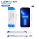 12V 60W LED Driver Power Supply 5A, 100V-130V AC to 12V DC Constant Voltage LED Transformer, Ultra Slim Low Voltage Adapter for 12 Volt LED Strip Light MR16 MR11 G4 Bulbs