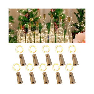 10 Pack Wine Bottle Lights with Cork, 20 LEDs, 6.6 Ft, Fairy Mini String Lights for DIY Jar Halloween, Christmas, Party Decoration, Wedding Listing (10 Pack, Warm White) And 30 PCs Alkaline Battery 1.55V