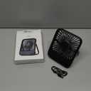 TOPK 5000mAh Portable Desk Fan Rechargeable, Cruise Ship Fan, Quiet Thin Battery Operated Desktop Personal Fan with Power & Speed Display for Office,Travel,Library,Sleeping,Outdoor Black
