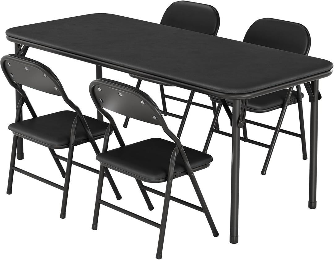 GAOMON 5 Piece Set Folding Table and Chairs Set for Boys and Girls