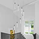 Pendant Lighting for Kitchen Island,High Ceiling Chandelier, Modern Chandelier Light Fixtures, Raindrop Chandelier Dimmable Lighting Large Living Room Chandelier Staircase Foyer,9 Lights