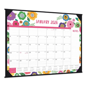 2026 Desk Calendar - Large Desk Calendar 2026, Jan. 2026 - Dec. 2026, 22" x 17", 2026 Calendar 12 Month with Corner Protectors, Desk Pad, To-Do List & Notes, Desk/Wall Calendar for Organizing - Colorful Floral