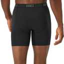 Hanes Men's Moves Performance Boxer Brief, Total Support Pouch, Regular, Trunk, and Long Leg, 3-pack (Black, M)