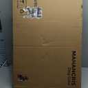 MAHANCRIS Freestanding Dog Gate Indoor, Foldable Wooden Pet Gate for The House Stairs Doorways, 4 Panels Tall Dog Fence with Support Feet, 59.5"W x 31.5"H, Extra Wide Step Over Fence, White DGHW80101