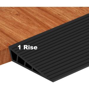 Threshold Ramps for Doorways 1 Rise, Door Floor Transition Strip Self-Adhesive Wheelchairs Ramps, Door Threshold for Home Steps (Black, 2 PC)