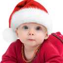 Iioscre Baby Santa Hat Infant First Christmas Hat, Toddler Xmas Holiday Supplies, Newborn Velvet Classic Santa Headwear