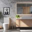 Orvannaatr Bathroom Picture Wall Decor, Framed Black and White Wall Art,Toilet Paper, Hilarious, Funny Bathroom Animal Art Black and White Canvas Print Painting can be Hung Directly Frame (8"L x 10"W, Raccoon)