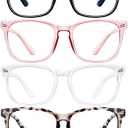 Blue Light Blocking Glasses for Computer and Gaming - Square Nerd Eyeglasses Frame with Anti Blue Ray Coating