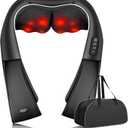 ALLJOY Neck Massager with Heat FSA HSA Eligible, 3D Kneading Shiatsu Neck and Shoulder Massager for Pain Relief Deep Tissue for Full Body Home Office Car Use, Father's Day Gifts for Dad Men Mom Women (Black)