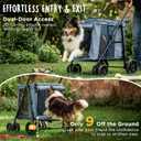 CANINE CANYON Scout Pet Stroller, Heavy Duty Dog Stroller for Large & Medium Dogs, Foldable Pet Stroller for 2 Dogs with All-Terrain Wheels, Storage Pocket & Cup Holder, 55 lbs Capacity, Grey