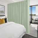 Hiasan Privacy Room Divider Patio Sliding Door Curtain Extra Wide Blackout Thermal Insulated Curtains with Back Tab & Rod Pocket for Bedroom Partition Living Room (120 x 96 Inches, Bean Green)