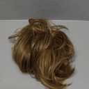HOOJIH Messy Bun Hair Piece, Claw Clip in Straight Hair Bun 9 Inch Short Ponytail Extension with Bendable Metal Wire Hair Pieces for Women Fake Pony DIY Styles - Medium Brown with Blonde Highlights