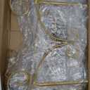 HAITRAL Gold Easel Stand for Sign,Adjustable Display Easel Stand with Chain Support,Heavy Duty Metal Easel for Wedding Sign,Art,Pictures,Paintings, 55" H Welcome Poster Stand Sign Holder Floor Décor