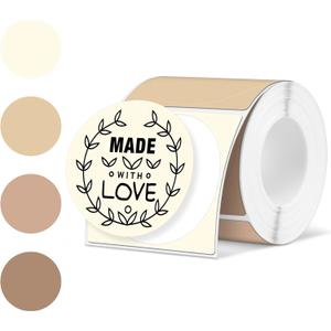Ctosree 5 Colors Circle Thermal Sticker Labels Self Adhesive Round Direct Thermal Labels Multipurpose Printer Stickers for DIY, Name Tag 250 Pcs/1 Roll(Morandi Autumn,3 Inch)