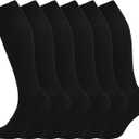 +MD Cotton Compression Socks for Women and Men 4/6 Pairs 15-20 mmHg Knee High Socks for Sports Travel Nurse Edema (10-13)