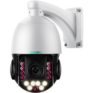 SV3C 20X Zoom PTZ POE Camera Outdoor 5MP Camera, Auto Tracking Auto Focus 360 Home Security Camera, HD200FT IR Auto Night Vision Waterproof Motion Detect Remote Access, ONVIF, Camhipro, SD Card Slot