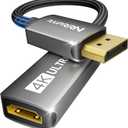 Active 4K@60Hz Display Port to HDMI Adapter (1440P/2K@120Hz) Unidirectional DP 1.2 Source to HDMI 2.0 Display Converter, DisplayPort Male to HDMI Female Adapter for NVIDIA, AMD,Desktop,Gaming Monitor