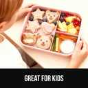 GORILLA GRIP BPA-Free Leakproof Bento Lunch Box for Women, Men, Kids, On-the-go Easy to Carry Handle, Microwave Safe Hot or Cold Food Container, Lid Includes Built-In Utensil Set, 1 Tier Style, Pink