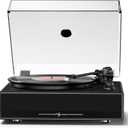 1 by ONE High Fidelity All-in-One Record Player, Vinyl Turntable with Built-in Speakers, Magnetic AT-3600L Cartridge, RCA Line Out, Belt-Drive Stereo Turntable (Black)