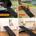 Folding Dog Ramp for Car SUV Truck, 17.3" x 63" Portable Pet Ramp for Large Dogs, Lightweight Non-Slip Dog Car Ramp, Sturdy Dog Ramp for Cars and High Beds, Easy to Carry and Store