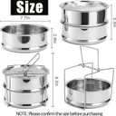 WUWEOT Stackable Steamer Insert Pans, 7.8 Inches Stainless Steel Pot-in-Pot Baking Pan, 2 Tier Pressure Cooker Accessories with Sling Handle and Silicone Gloves for Instant Pot