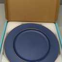 MAONAME Blue Charger Plates, 13" Plastic Round Charger for Dinner Plates, Plate Chargers Set of 6, Beaded Table Chargers for Wedding, Table Setting
