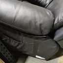 YITAHOME Oversized Rocker Recliner Chair with Heat and Massage, Swivel Recliner with Overstuffed Armrest, Rocking Function and Side Pocket, Faux Leather Manual Reclining Chair for Living Room,Black2