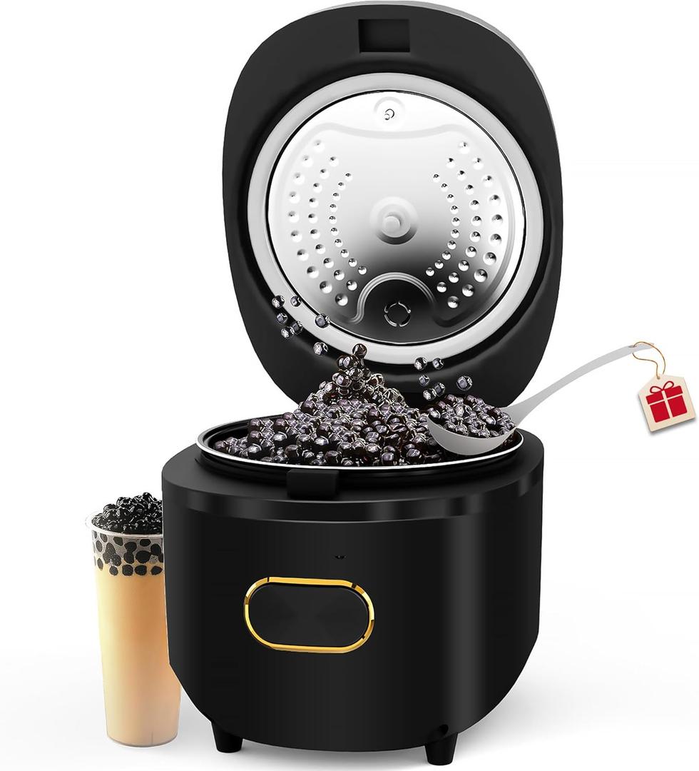 WantJoin Boba Maker Machine Commercial Boba Cooker Commercial Boba Pearl Maker for Bubble Tea Milk Tea Boba Pot for Tapioca Pearls for Restaurants Milk Tea Stores Dessert Stores Lounge Bars 110V 
(5.3 Quarts, Black)