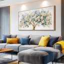 VXMXFTE Large Canvas Abstract Tree Decor Painting Wall Decoration For Living Rooms And Dining Areas This Golden Life Tree Printed Painting Is An Wall Art Piece For Home Decor, Size: 40"L x 20"W