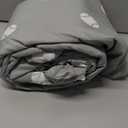 Chezmoi Collection 4-Piece Kids/Teens Sports Sheet Set - Soft Microfiber Gray White Baseball, Queen Size