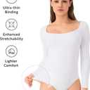 DAVID ARCHY Women's Long Sleeve Modal Soft Bodysuit Going Out Tops for Women (White, M)