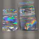 Sinload 120 Pcs Plastic Gift Bag Bulk 5.5 x 8.7 Inch Resealable Party Goodie Bag with Clear Window Color Favor Pouch with Handle for Home Birthday Wedding Party Candy Gift Wrap Supply (Clear Laser)