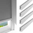 ZSTARR U Channel Aluminium Alloy Light Blocking Strips for Roller Blinds Light Gap Blockers Window Shades Side Rail Tracks Bedroom Sleep Nursery (White,58",4Pcs)