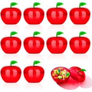 20pcs large Apple Shaped Plastic Candy Boxes  Fruit Shape Packaging Containers for graduation seasonChristmas, Wedding, Teacher Gifts, Party Favors, Treat Boxes for Holiday and Events (20)