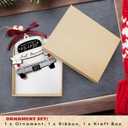 4 x First Christmas Married Ornament 2025 - Wedding Gifts - Mr and Mrs Gifts - Wedding Gift for Couples 2025, Bride, Future Mr and Mrs - Bridal Shower Gift for Married Newlywed - Wood Ornament