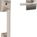 Schlage FE285 CEN 619 LAT CEN Century Front Entry Handleset with Latitude Lever, Lower Half Grip, Satin Nickel (Century Interior Trim)