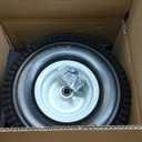 15x6.00-6 Flat Free Lawn Mower Tire and Wheel, Comes with Tire Saver Ramp, 15x6-6nhs Riding Mowers Lawn Tire and Wheel with 3/4" Bearing, 3" Centered Hub, 2 Pack